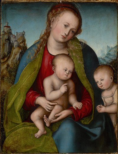 Jungfrau Maria mit dem Kind und dem heiligen Johannes dem Täufer von Lucas Cranach the Elder